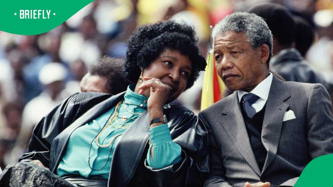 Nelson and Winnie photographed at rally Nelson and Winnie photographed at rally