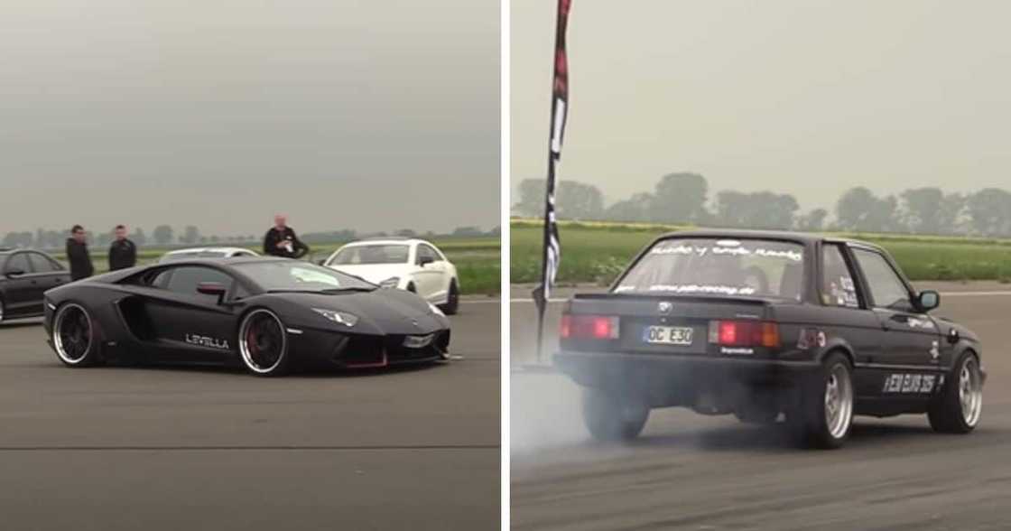 drag race, bmw, lamborghini