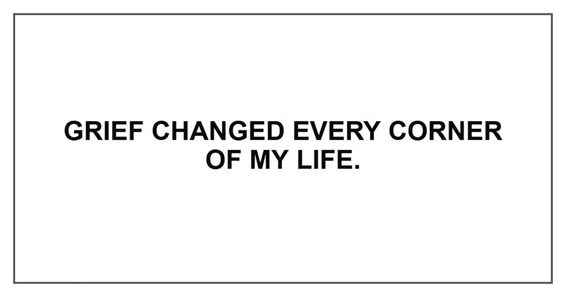 grief changed every corner of my life.