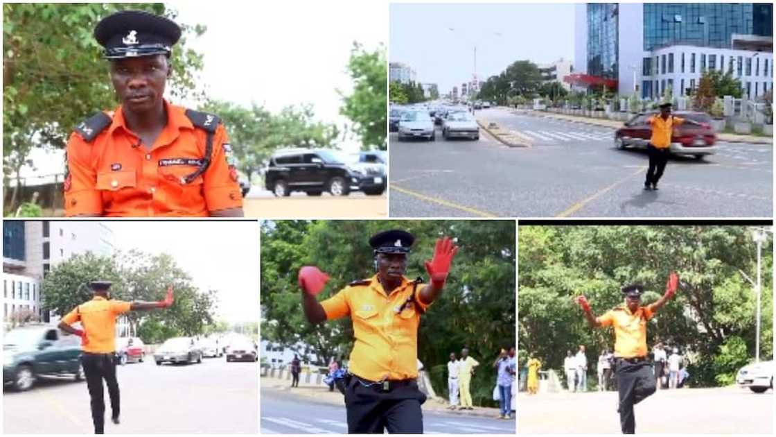 Viral video shows Nigerian policeman dancing as he controls traffic in Abuja, people react Viral video shows Nigerian policeman dancing as he controls traffic in Abuja, people react