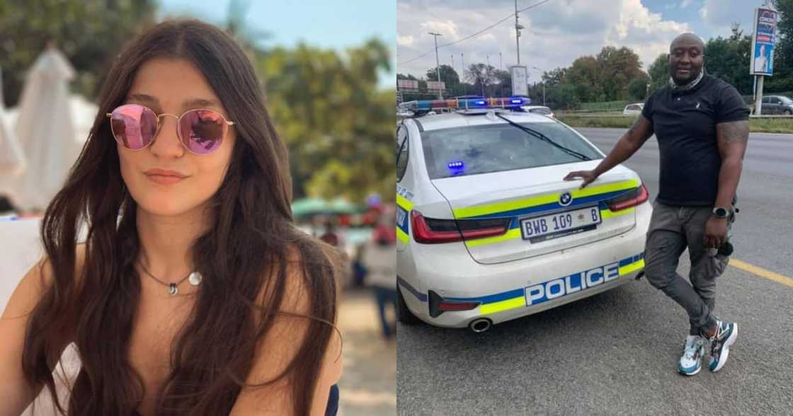 Police protect stranded female motorist, help change her tire in dangerous spot Police protect stranded female motorist, help change her tire in dangerous spot