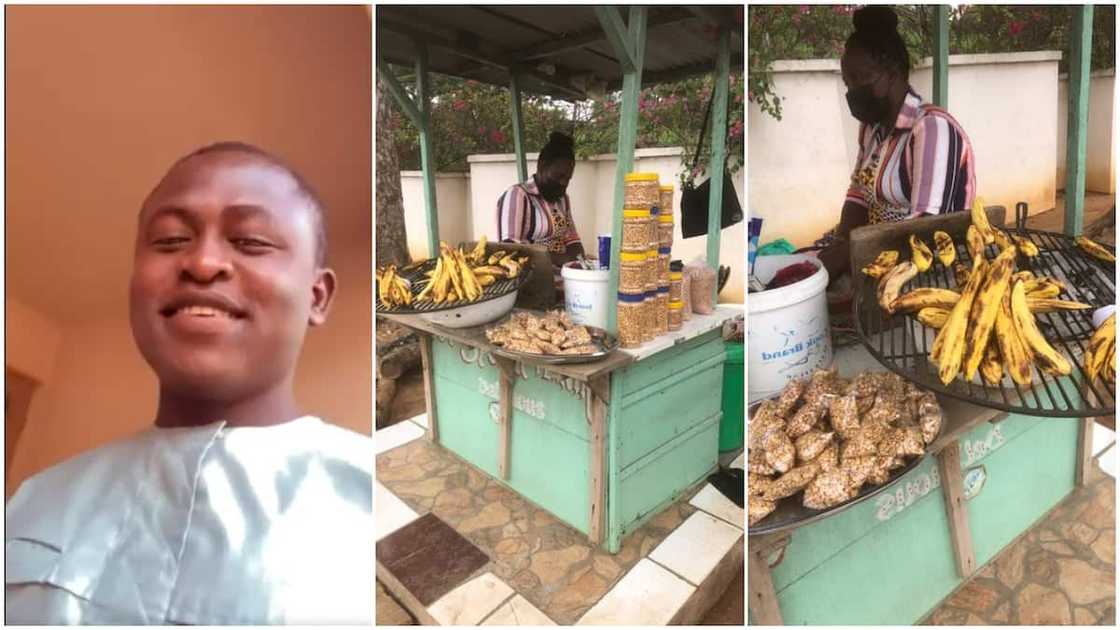 Child advertises mum's roasted plantain on Twitter, many praise him Child advertises mum's roasted plantain on Twitter, many praise him