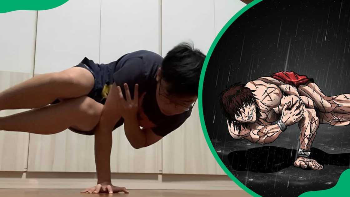 A man doing a Baki pose A man doing a Baki pose