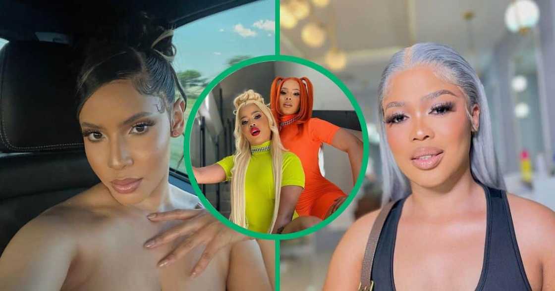 2 Faced group members actress Thuli Phongolo and Slenda da dancing DJ are failing to impress Mzansi. 2 Faced group members actress Thuli Phongolo and Slenda da dancing DJ are failing to impress Mzansi.