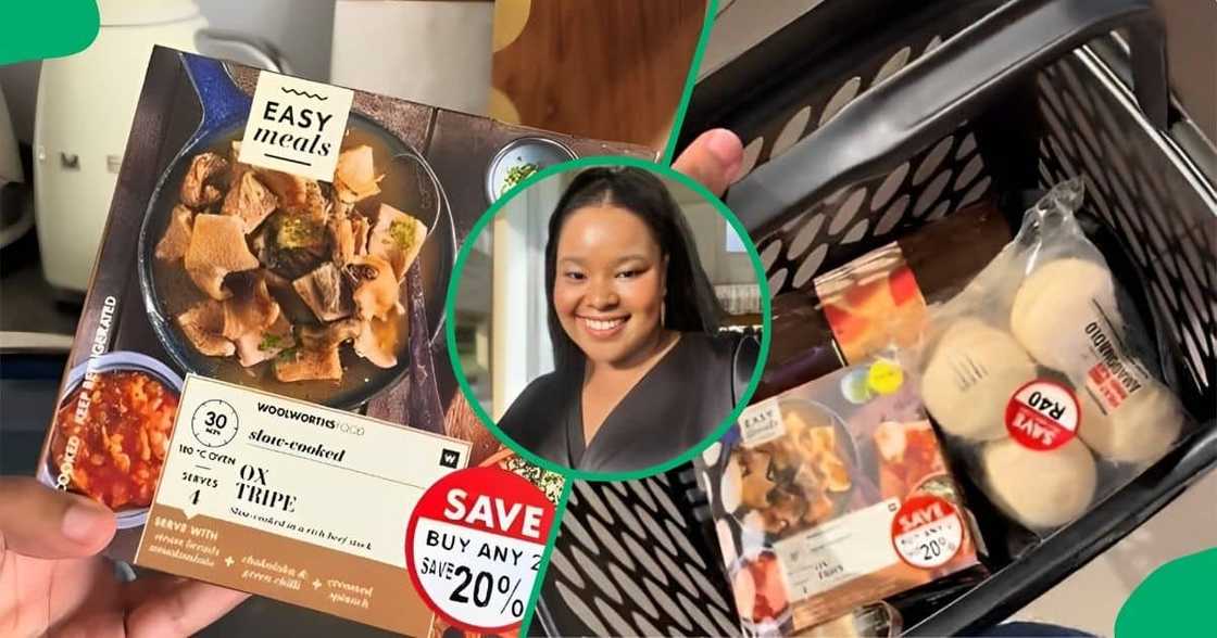 A woman bought a box of ox tripe from Woolworths. A woman bought a box of ox tripe from Woolworths.