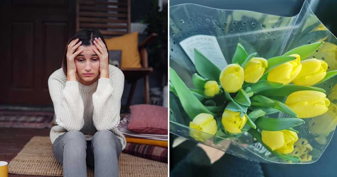 A selfless cashier gave a saddened woman some flowers to lighten her mood A selfless cashier gave a saddened woman some flowers to lighten her mood