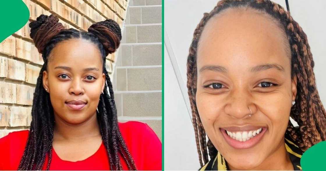 A woman showed her boyfriend eating cake at groove. A woman showed her boyfriend eating cake at groove.