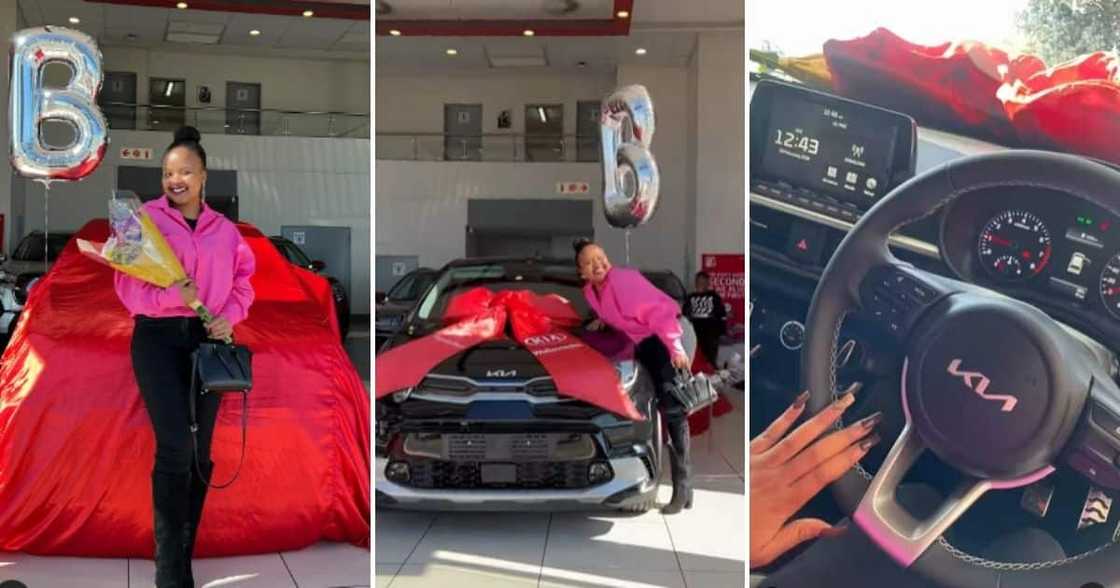 Boniswe revealed her new car on Instagram. Boniswe revealed her new car on Instagram.