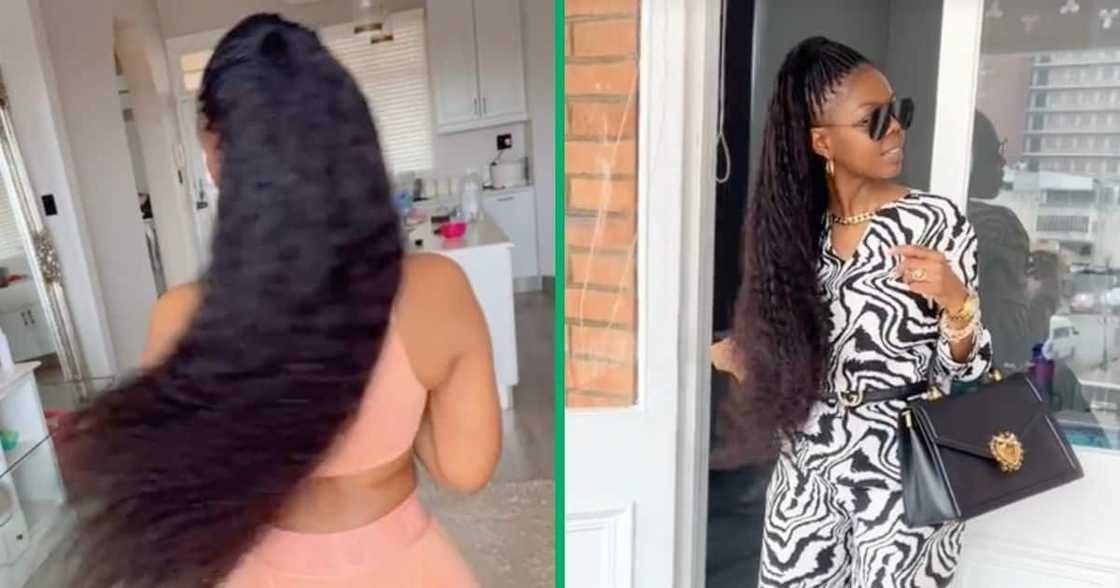 A woman showcased wearing boho braids. A woman showcased wearing boho braids.