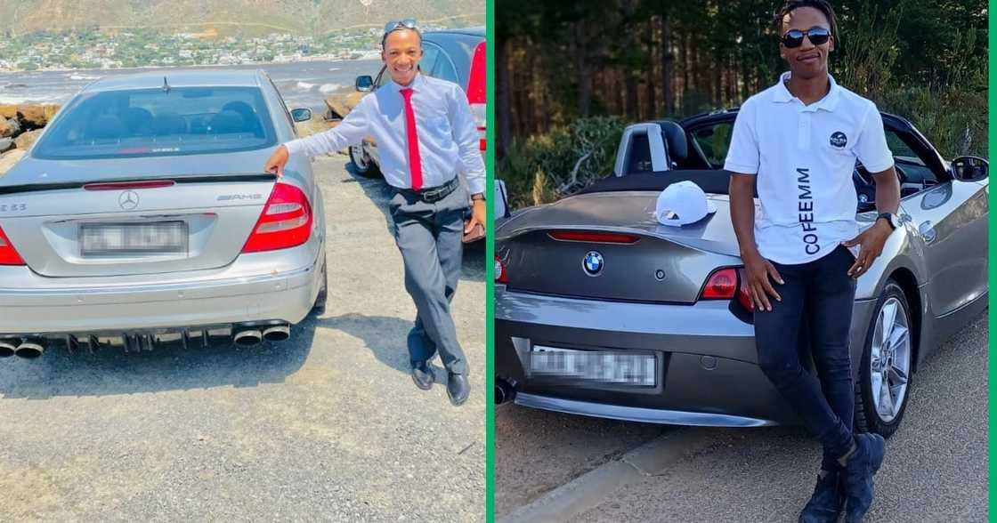 Mhlengi Ngcobo shows off his Mercedes and BMW Mhlengi Ngcobo shows off his Mercedes and BMW