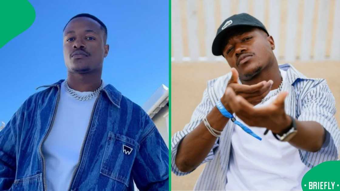 The image on the right showed a man doing a trending gun pose