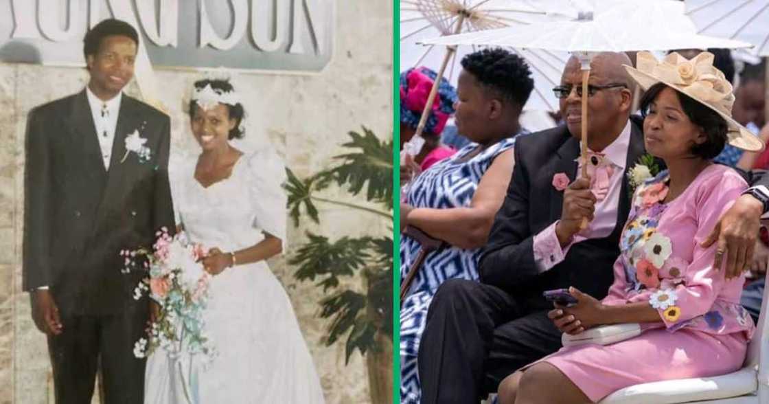 A woman celebrating her parents' beautiful relationship on TikTok. A woman celebrating her parents' beautiful relationship on TikTok.