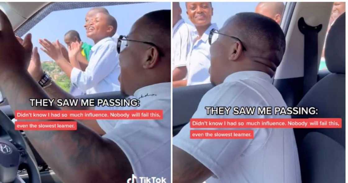 Life science TikTok Teacher Sammykwhite drives past students who were signing biology terms Life science TikTok Teacher Sammykwhite drives past students who were signing biology terms