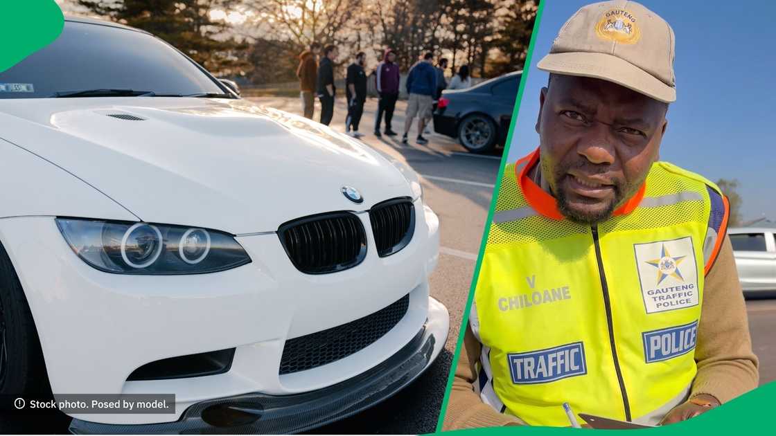 BMW driver clashes with traffic officer over missing number plate BMW driver clashes with traffic officer over missing number plate