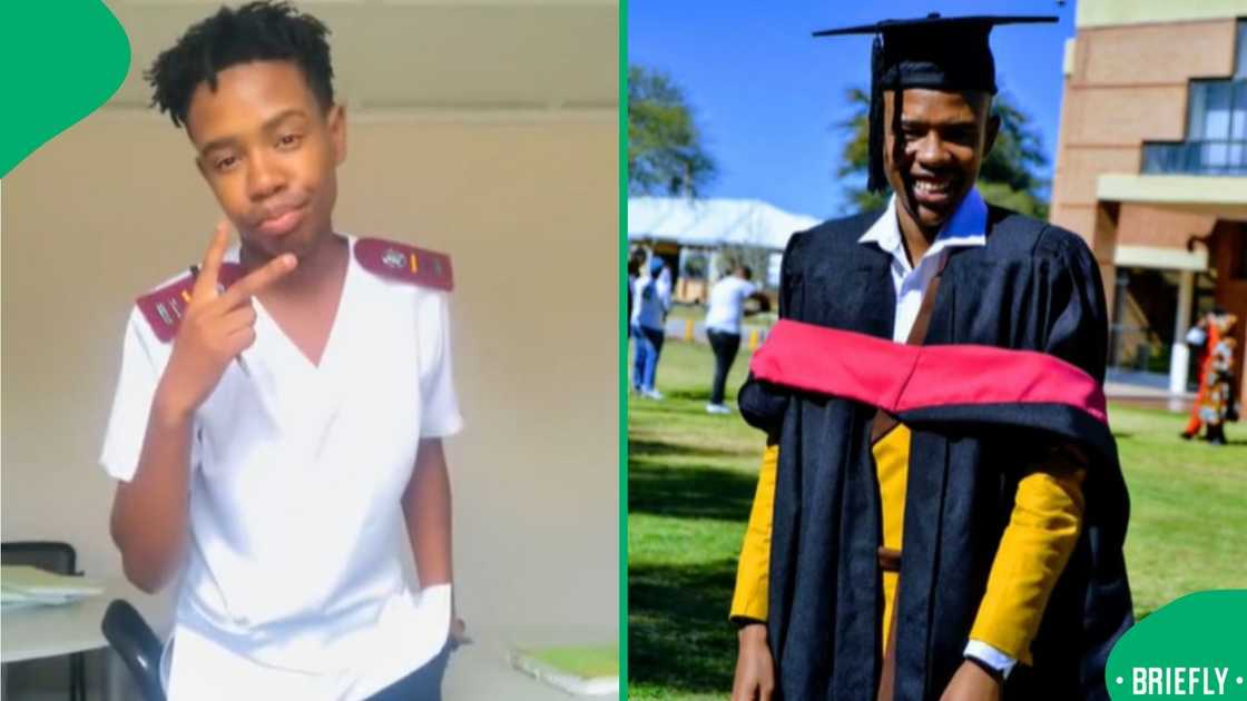 The image on the right showed Thato graduating