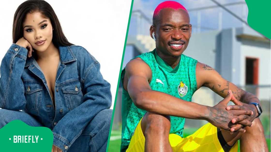 Nomcebo denies dating Khama Billiat.