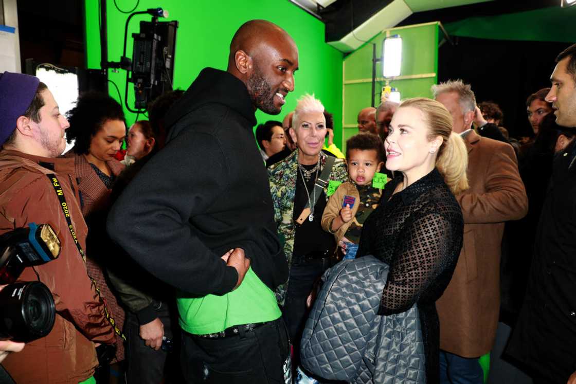 Virgil and his wife Shannon Abloh backstage at a fashion show Virgil and his wife Shannon Abloh backstage at a fashion show