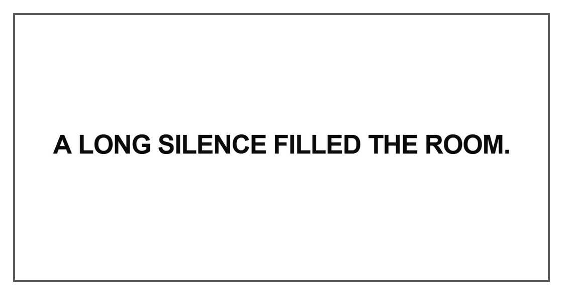 A long silence filled the room