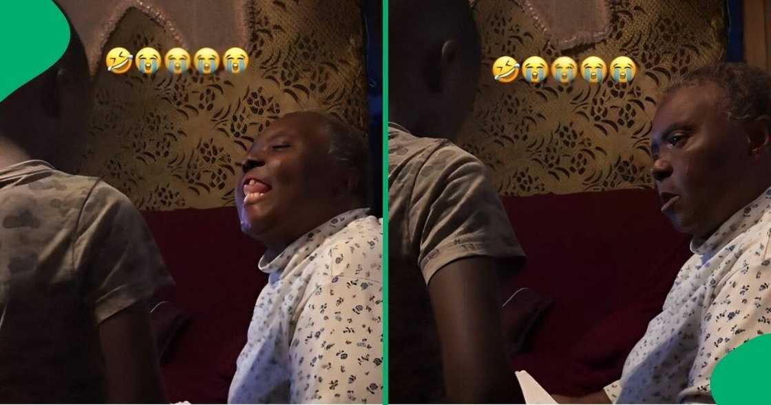 A grandmother tried to help a young boy read the letters of the alphabet. A grandmother tried to help a young boy read the letters of the alphabet.