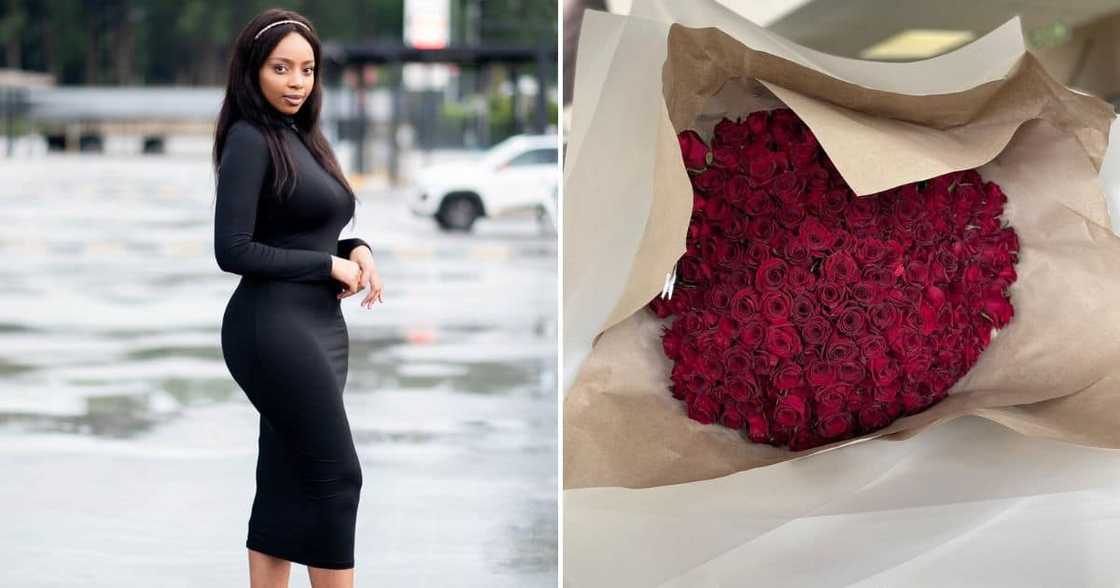 Romance, Relationships, Flowers, Mzansi, Lady Shows Off, Bouquet of Red Roses, Hectic Day Romance, Relationships, Flowers, Mzansi, Lady Shows Off, Bouquet of Red Roses, Hectic Day