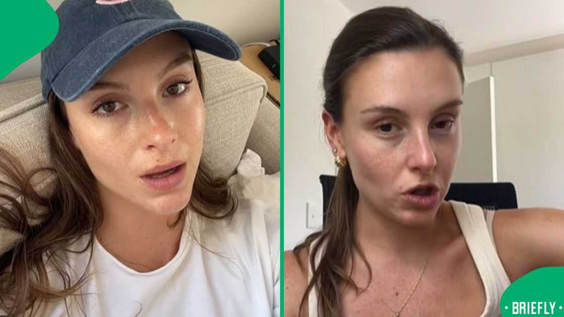 The visual on the right captured Tara vlogging