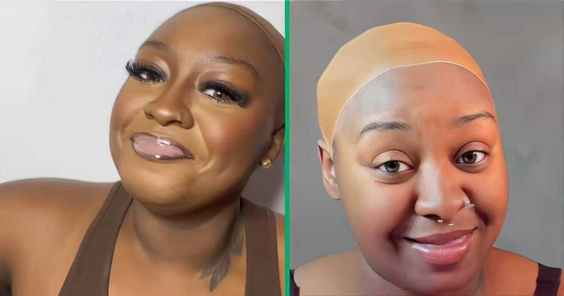 A TikTok video shows a woman unveiling her wig from Shein. A TikTok video shows a woman unveiling her wig from Shein.