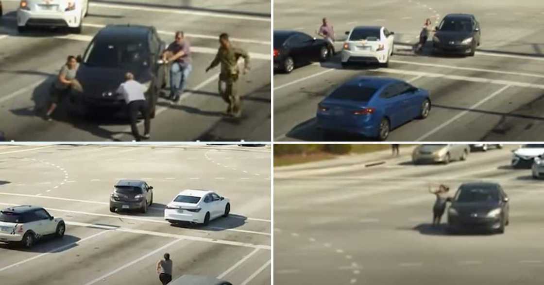 Woman passes out while driving Woman passes out while driving