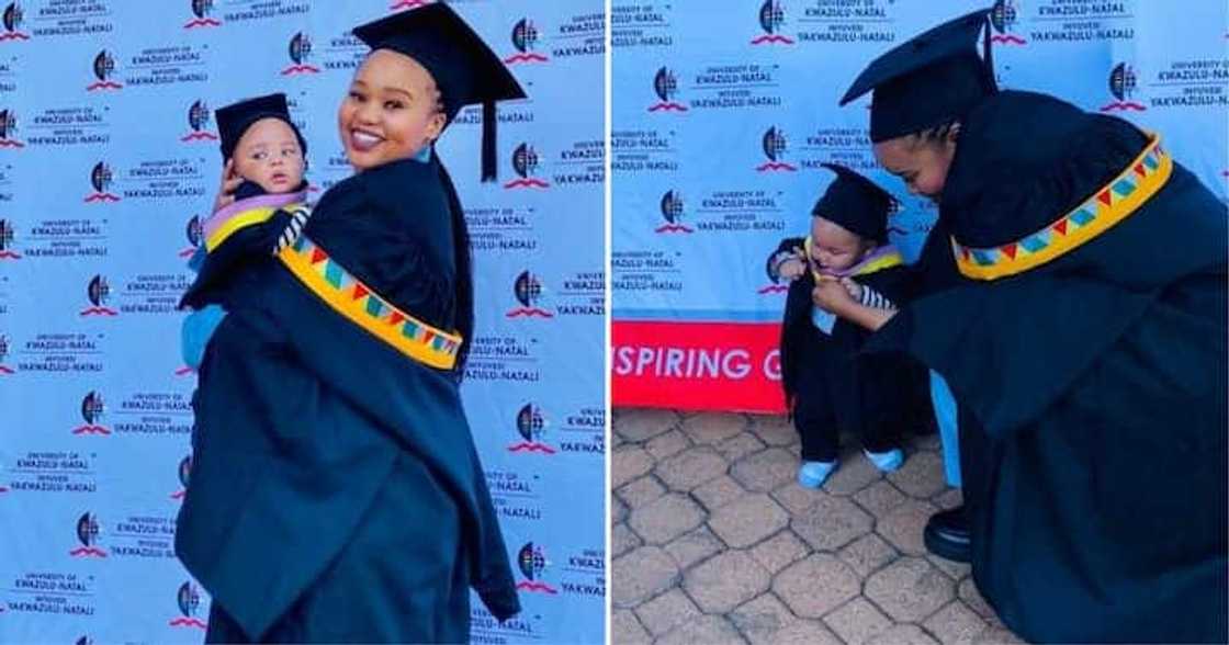 Mommy from Durban bags master's degree from UKZN with baby boy