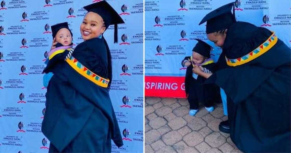Mommy from Durban bags master's degree from UKZN with baby boy Mommy from Durban bags master's degree from UKZN with baby boy