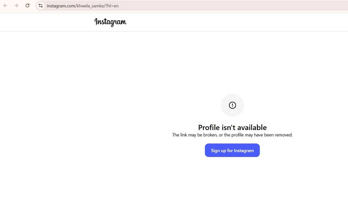 Samke Khwela deactivates Instagram account Samke Khwela deactivates Instagram account