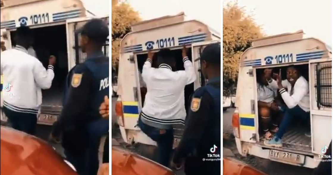 A humorous gent got arrested by some police officers and requested that they ring their sirens. A humorous gent got arrested by some police officers and requested that they ring their sirens.