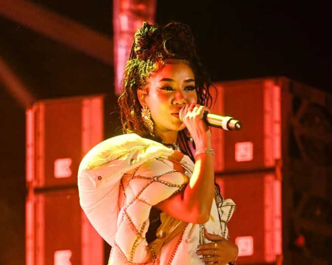 Singer Jhene Aiko at a Sol Blume Festival