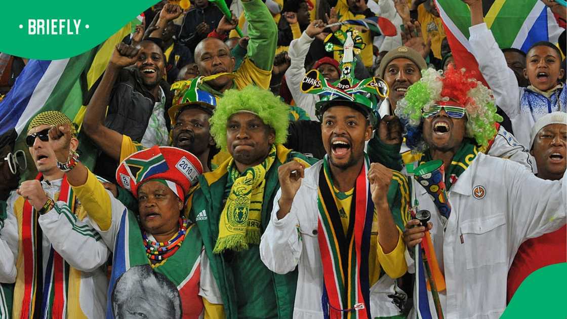 South Africa football fans at Soccer City Stadium South Africa football fans at Soccer City Stadium