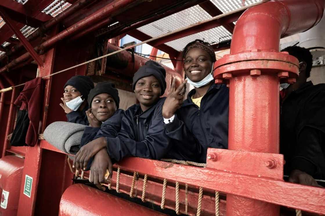 Migrants on board the Ocean Viking prior were  disembarked in the French port of Toulon on November 11, 2022, after Italy refused to allow the ship to dock