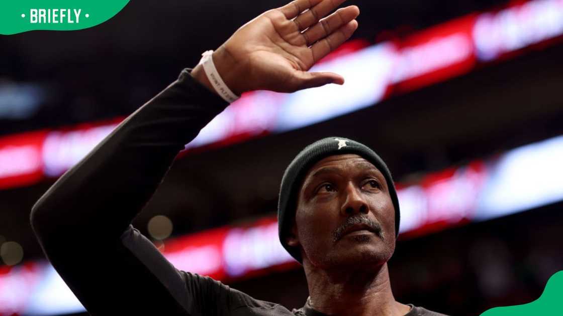 Former professional basketball player Karl Malone during the 2023 NBA All-Star Former professional basketball player Karl Malone during the 2023 NBA All-Star