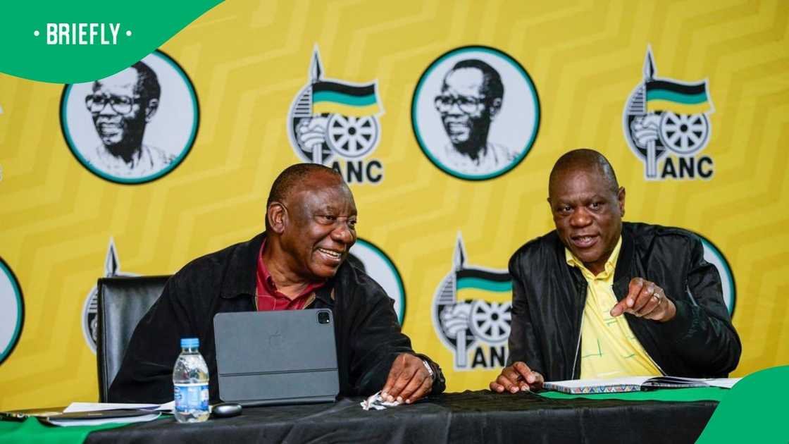 The ANC's president and deputy president Cyril Ramaphosa and Paul Mashatile attended the NEC's two-day meeting in Boksburg The ANC's president and deputy president Cyril Ramaphosa and Paul Mashatile attended the NEC's two-day meeting in Boksburg