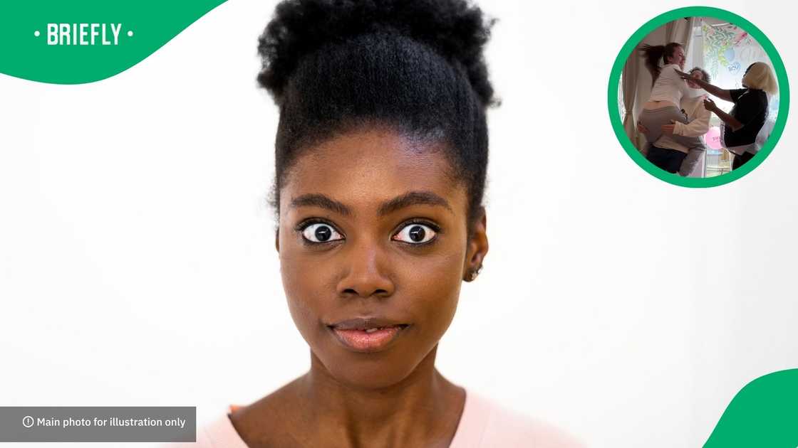 The friend jumped into the arms of the friend's husband, and they embraced The friend jumped into the arms of the friend's husband, and they embraced