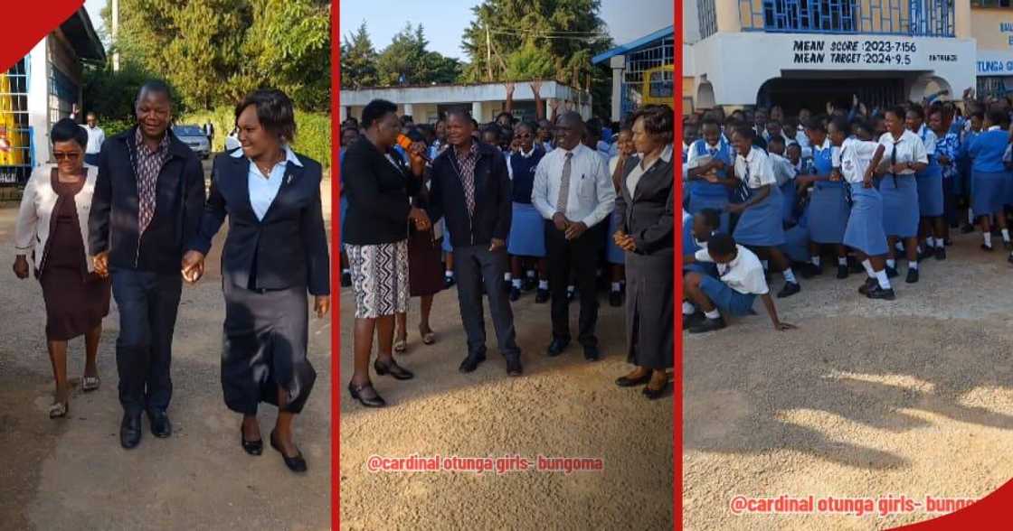 Celebration as new teacher is unveiled at Cardinal Otunga Girls' High School, Bungoma county.