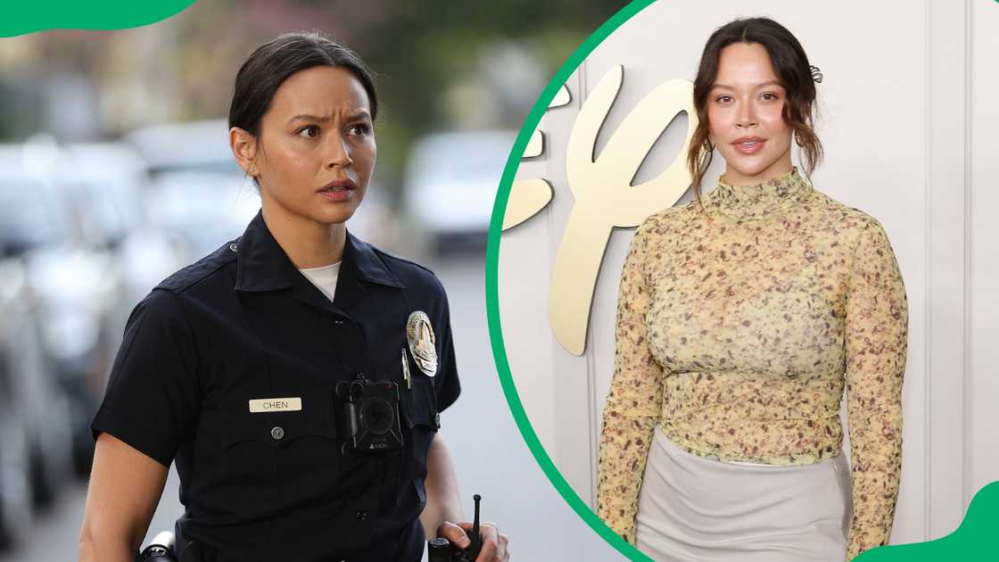 Melissa O'Neil acting as Officer Chen on The Rookie