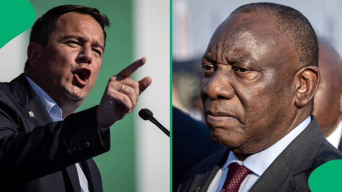 The DA's president John Steenhuisen slammed Cyril Ramaphosa's statements about Russia