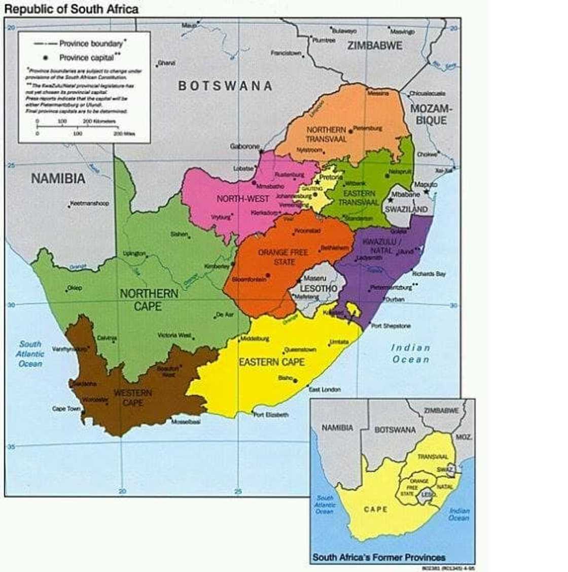 South African provinces by size, languages and capital cities South African provinces by size, languages and capital cities