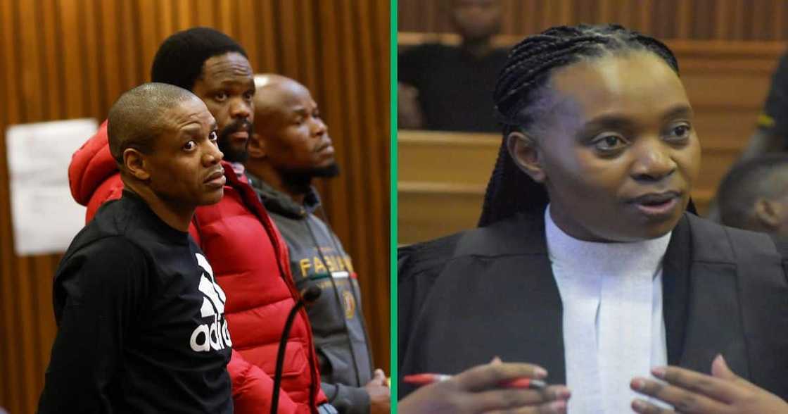 Five accused men in the Senzo Mayiwa murder trial sit in the dock at Pretoria High Court Five accused men in the Senzo Mayiwa murder trial sit in the dock at Pretoria High Court