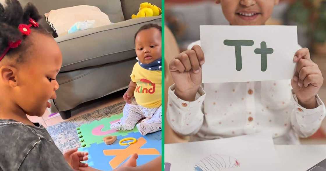 A toddler, 2, taught her little brother the alphabet in an adorable TikTok Video.