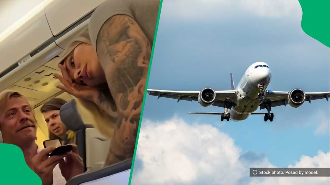Couple makes a scene on plane in TikTok video