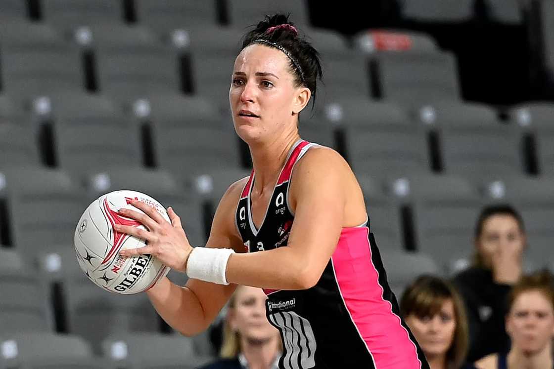 Van der Merwe during the 7th round Super Netball match between the Adelaide Thunderbirds and the Melbourne Vixens at Nissan Arena in August 2020. Van der Merwe during the 7th round Super Netball match between the Adelaide Thunderbirds and the Melbourne Vixens at Nissan Arena in August 2020.