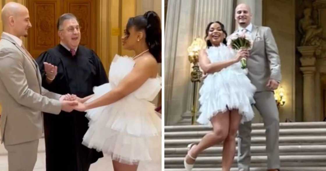 A woman has been trending for her getting married while pregnant A woman has been trending for her getting married while pregnant