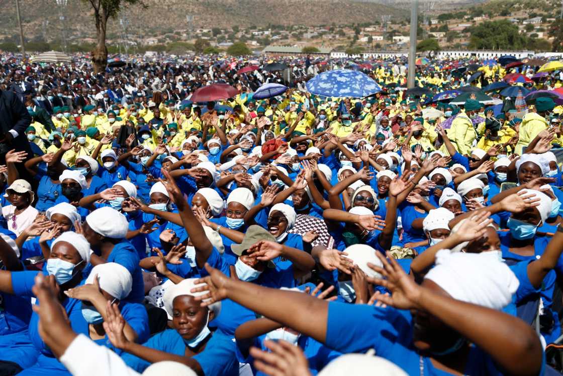 ZCC members are congregating in Moria, Limpopo, where president Cyril Ramaphosa is ZCC members are congregating in Moria, Limpopo, where president Cyril Ramaphosa is