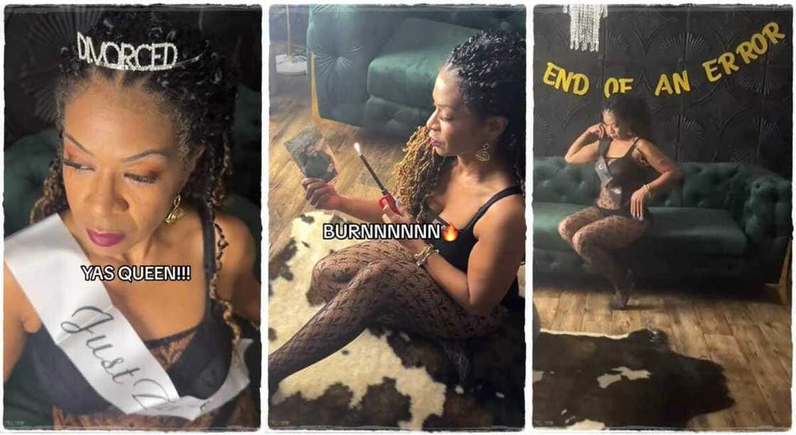 Photos of lady who got divorced and did a photoshoot. Photos of lady who got divorced and did a photoshoot.