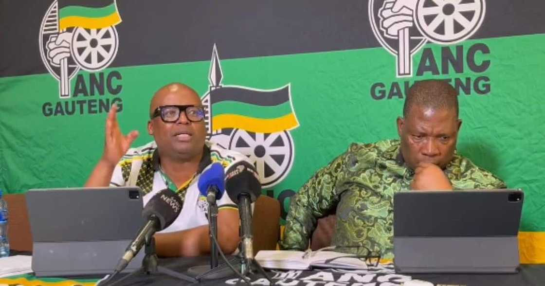 Image of ANC Gauteng secretary Thembinkosi "TK" Nciza and Gauteng premier Panyanza Lesufi