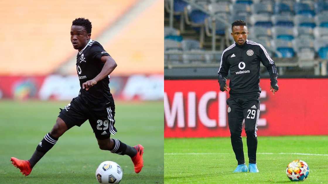 Paseka playing for Orlando Pirates in a black jersey Paseka playing for Orlando Pirates in a black jersey